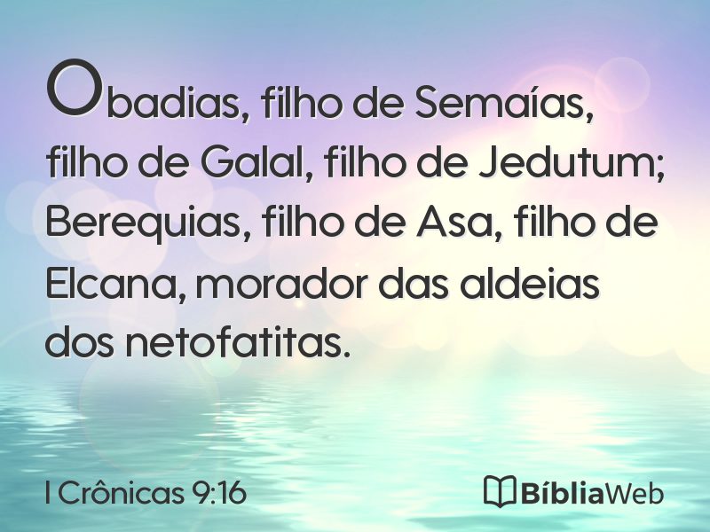 I Crônicas 9:16 em imagem para compartilhar