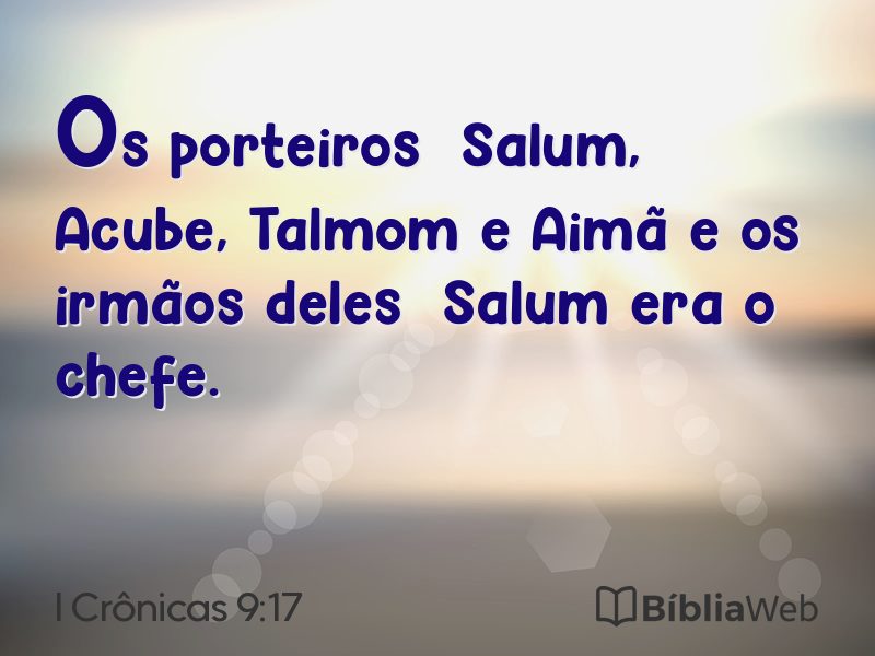 I Crônicas 9:17 em imagem para compartilhar