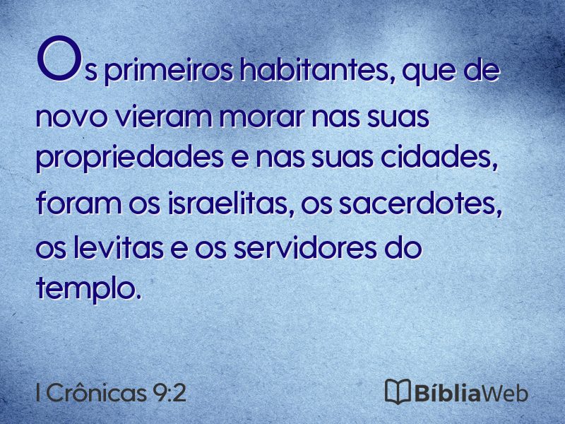 I Crônicas 9:2 em imagem para compartilhar