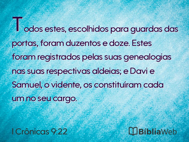 I Crônicas 9:22 em imagem para compartilhar