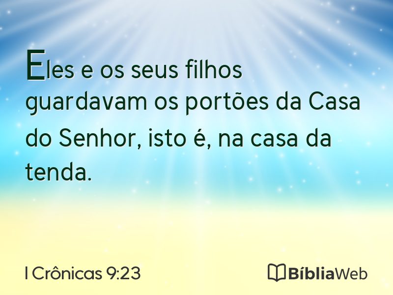 I Crônicas 9:23 em imagem para compartilhar