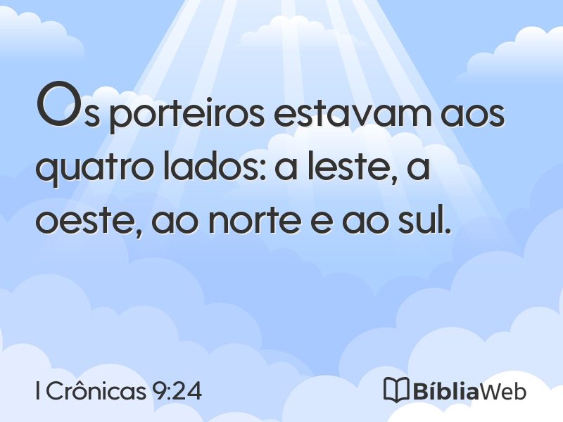 I Crônicas 9:24 em imagem para compartilhar