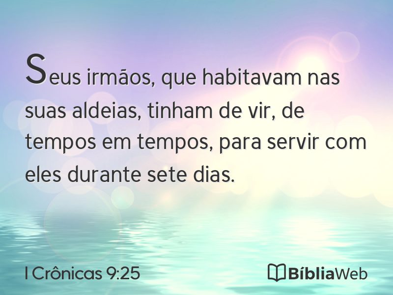I Crônicas 9:25 em imagem para compartilhar