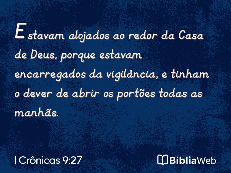 I Crônicas 9:27 em imagem para compartilhar