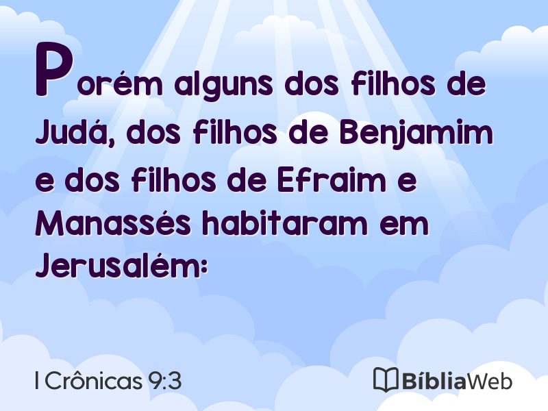 I Crônicas 9:3 em imagem para compartilhar