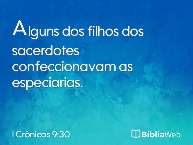 I Crônicas 9:30 em imagem para compartilhar