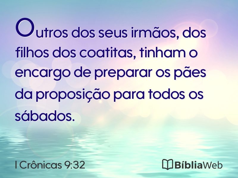 I Crônicas 9:32 em imagem para compartilhar