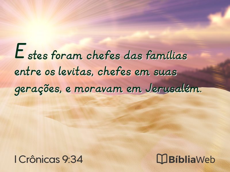 I Crônicas 9:34 em imagem para compartilhar