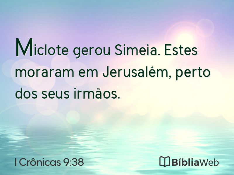 I Crônicas 9:38 em imagem para compartilhar