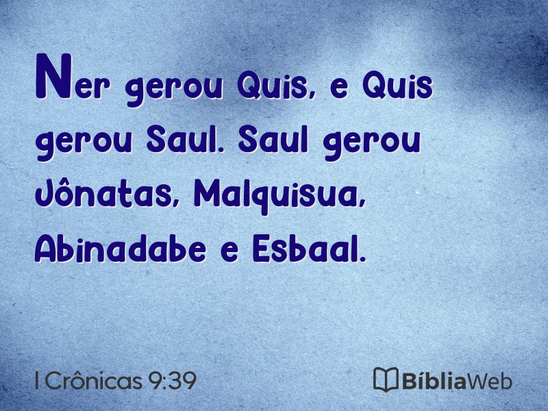 I Crônicas 9:39 em imagem para compartilhar