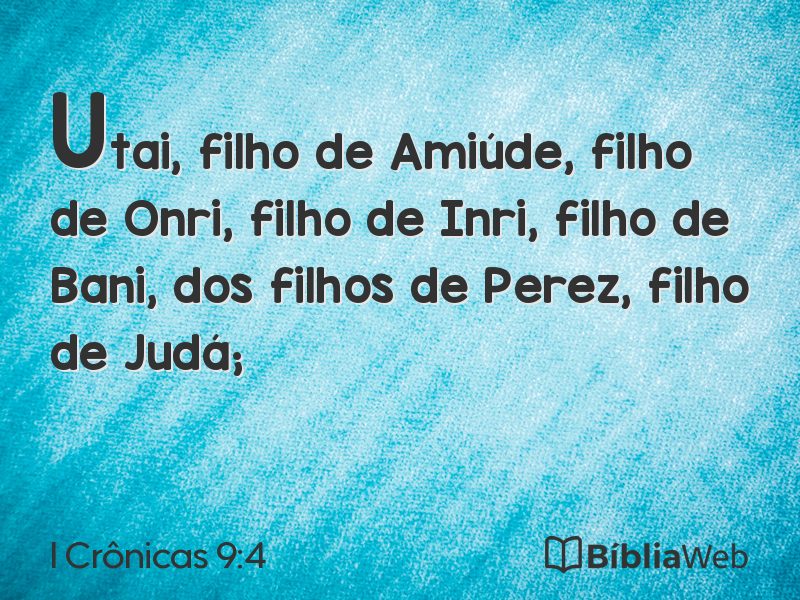 I Crônicas 9:4 em imagem para compartilhar