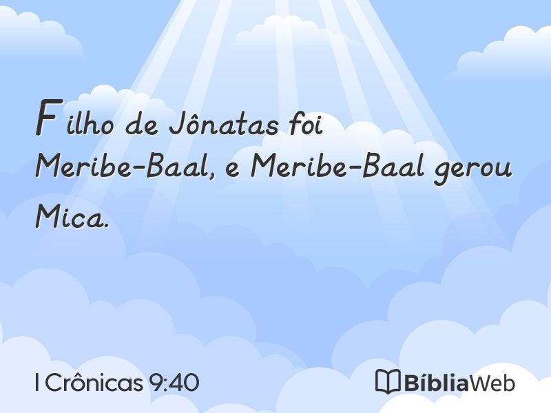 I Crônicas 9:40 em imagem para compartilhar