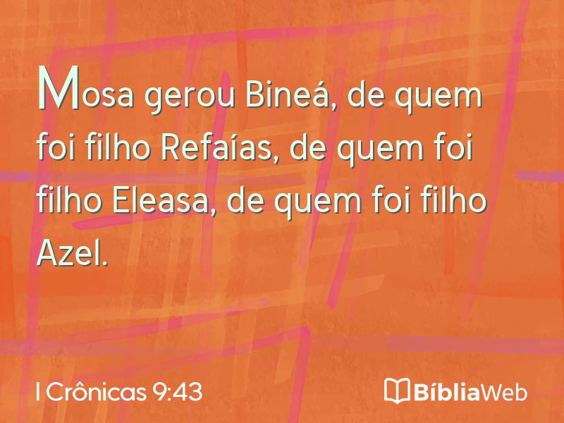 I Crônicas 9:43 em imagem para compartilhar