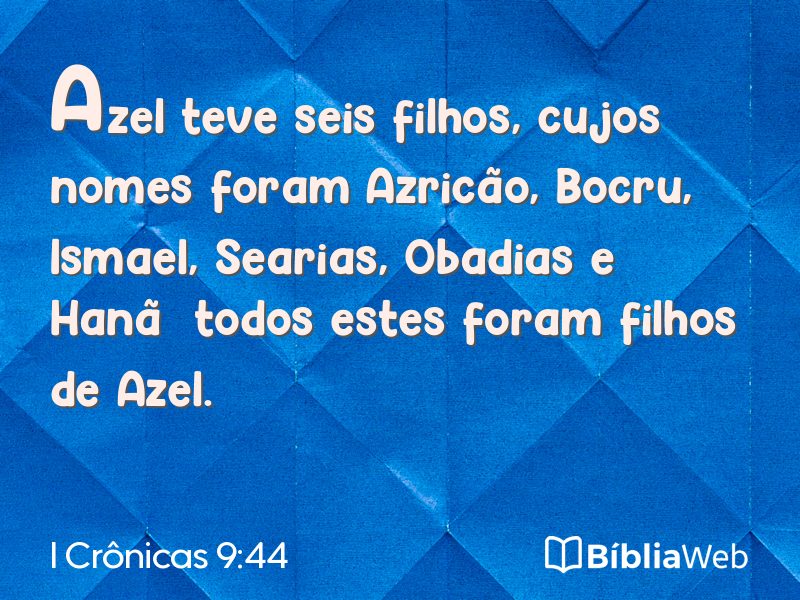 I Crônicas 9:44 em imagem para compartilhar