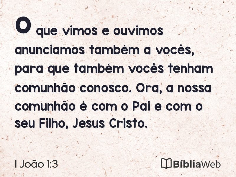 I João 1:3 em imagem para compartilhar