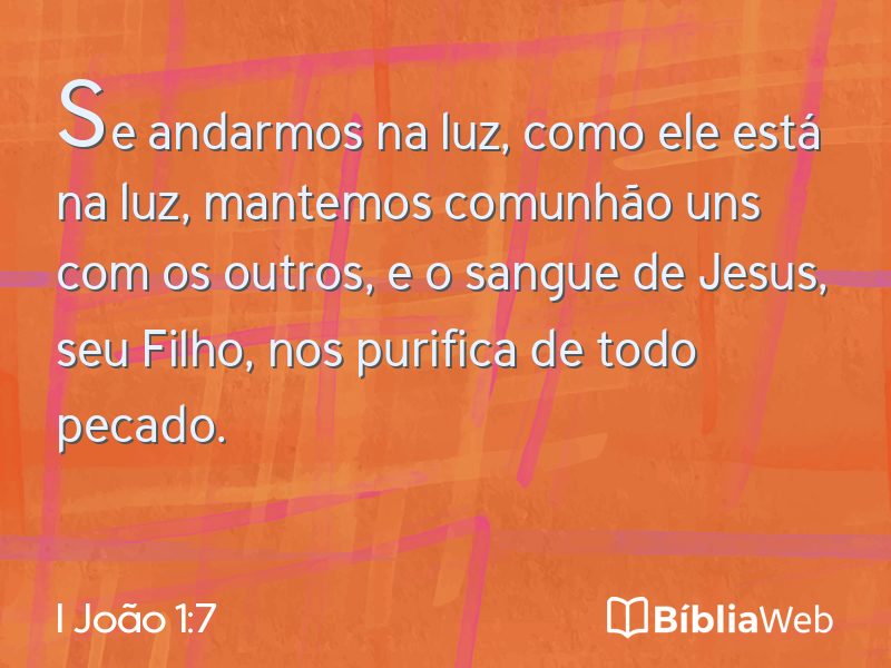 I João 1:7 em imagem para compartilhar