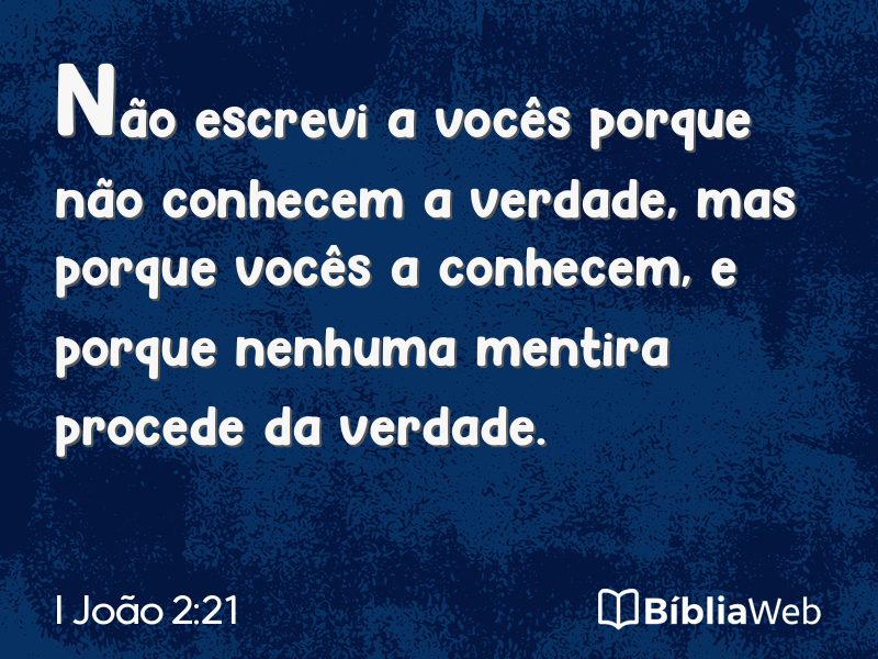 I João 2:21 em imagem para compartilhar