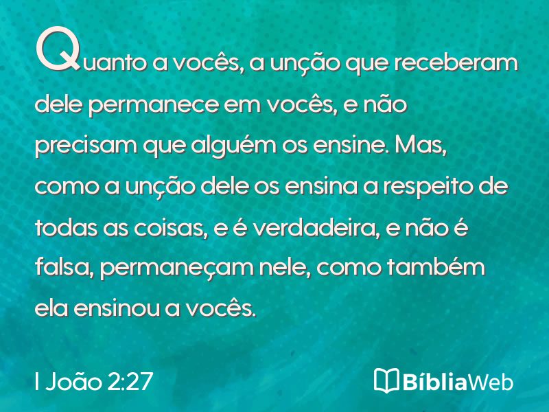 I João 2:27 em imagem para compartilhar