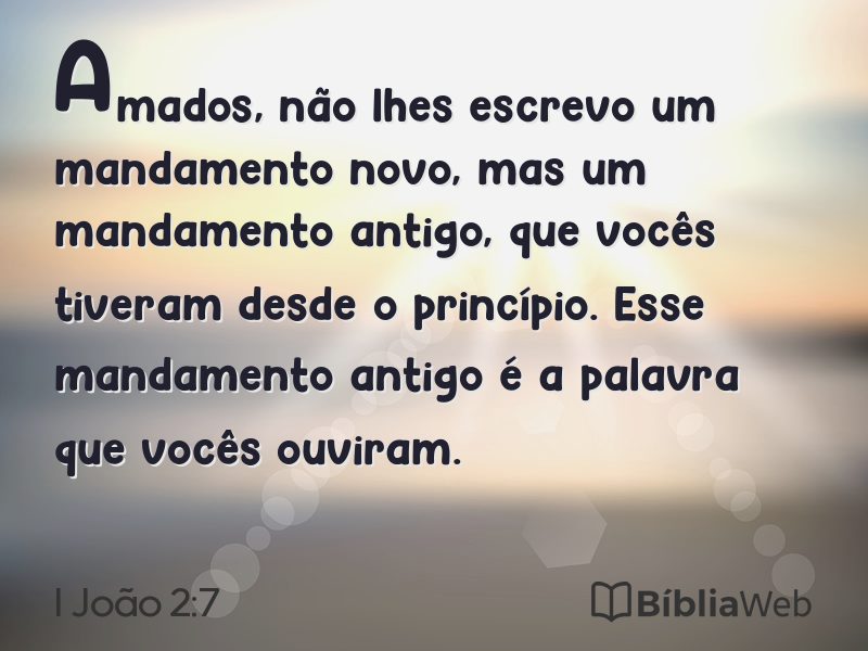 I João 2:7 em imagem para compartilhar