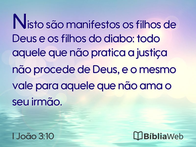 I João 3:10 em imagem para compartilhar