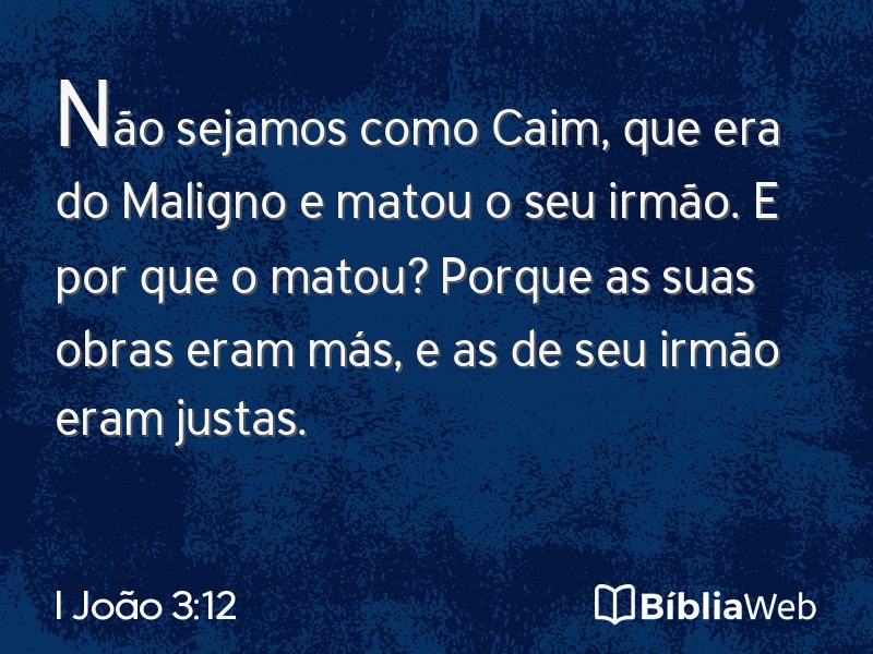 I João 3:12 em imagem para compartilhar