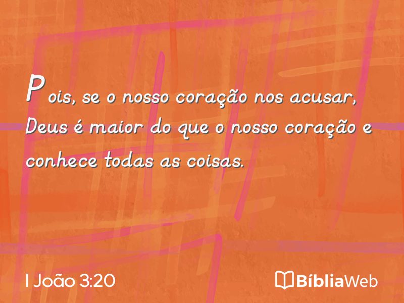 I João 3:20 em imagem para compartilhar