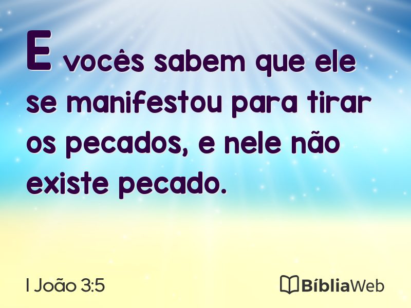 I João 3:5 em imagem para compartilhar