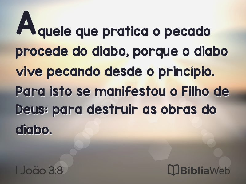 I João 3:8 em imagem para compartilhar