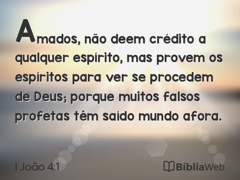 I João 4:1 em imagem para compartilhar