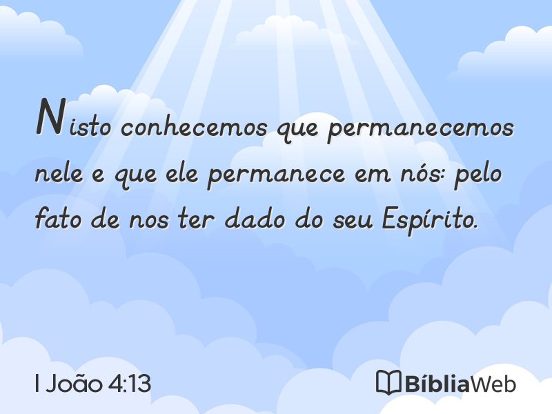 I João 4:13 em imagem para compartilhar