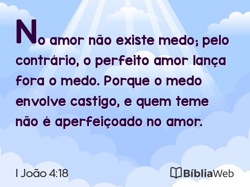 I João 4:18 em imagem para compartilhar