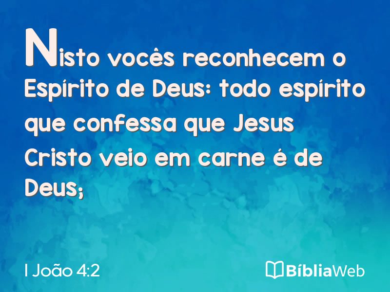 I João 4:2 em imagem para compartilhar