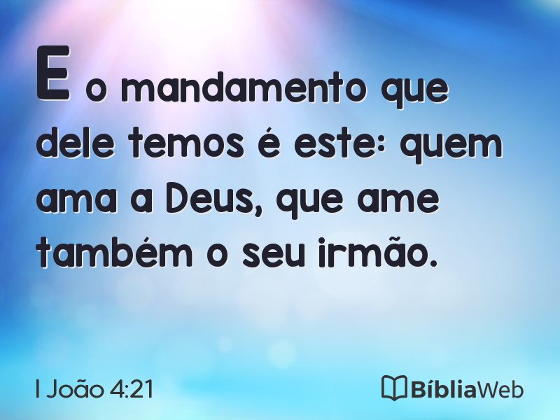I João 4:21 em imagem para compartilhar