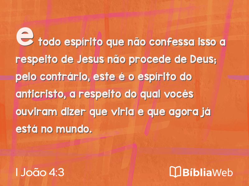 I João 4:3 em imagem para compartilhar