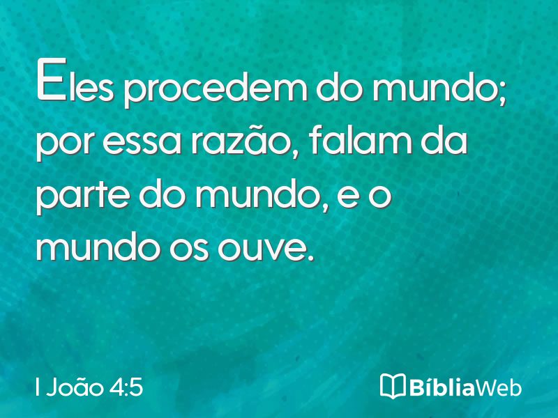 I João 4:5 em imagem para compartilhar