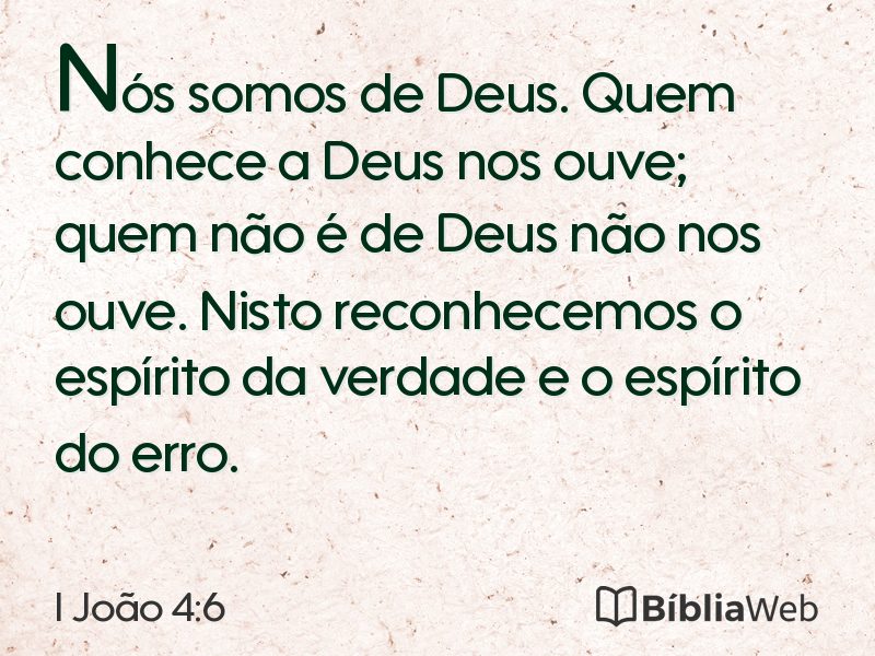 I João 4:6 em imagem para compartilhar