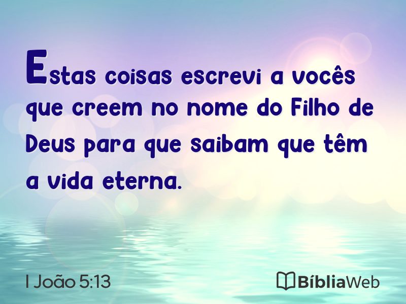 I João 5:13 em imagem para compartilhar