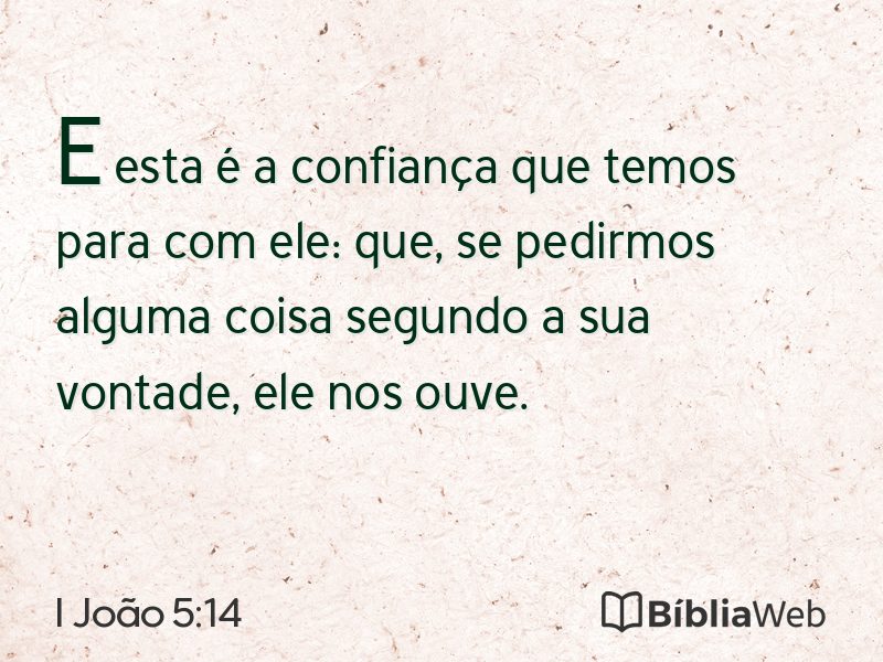 I João 5:14 em imagem para compartilhar