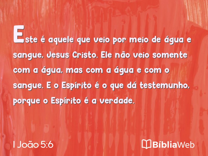 I João 5:6 em imagem para compartilhar