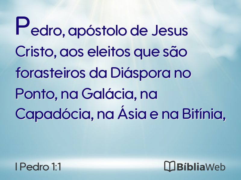 I Pedro 1:1 em imagem para compartilhar