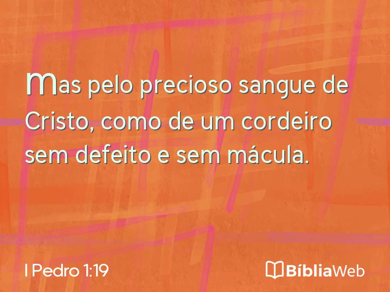 I Pedro 1:19 em imagem para compartilhar