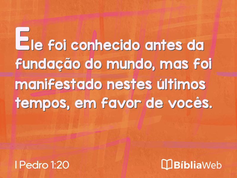 I Pedro 1:20 em imagem para compartilhar