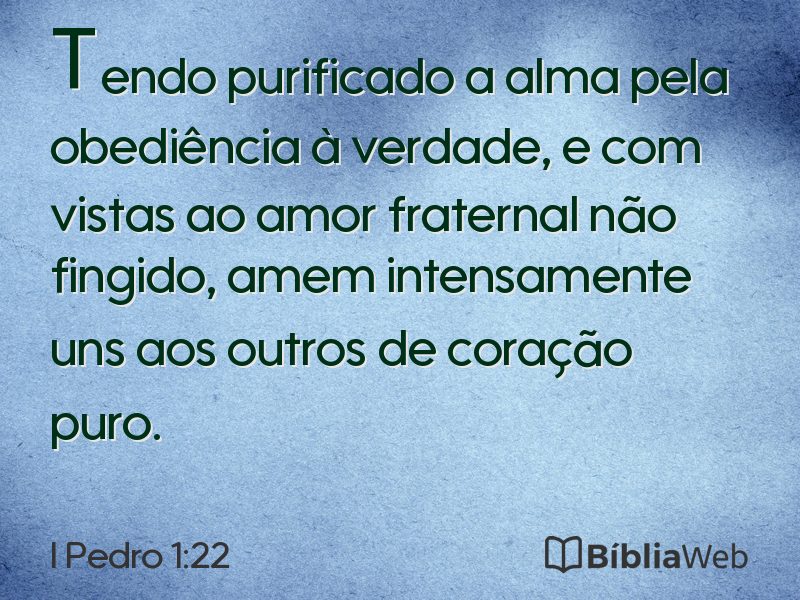I Pedro 1:22 em imagem para compartilhar
