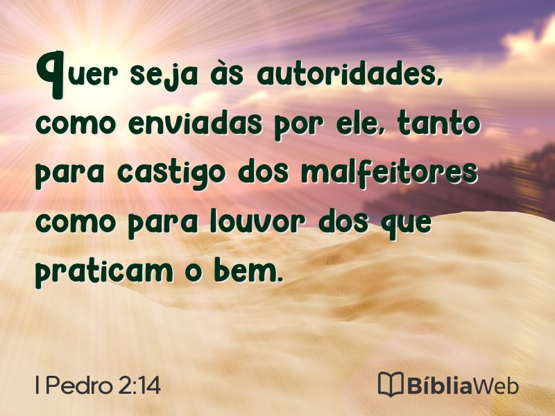 I Pedro 2:14 em imagem para compartilhar