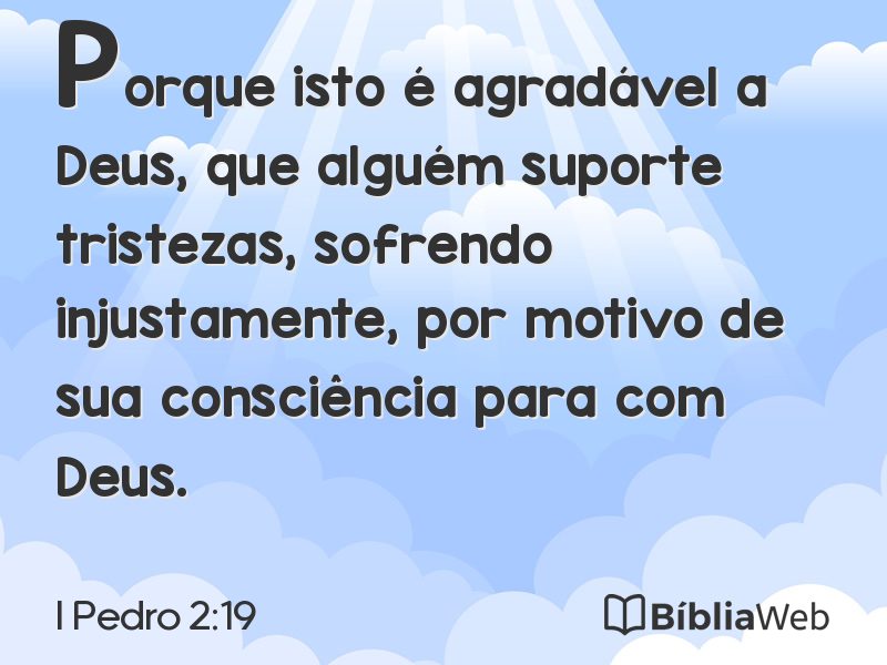 I Pedro 2:19 em imagem para compartilhar