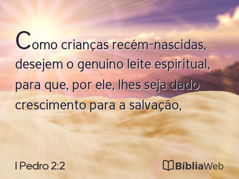 I Pedro 2:2 em imagem para compartilhar