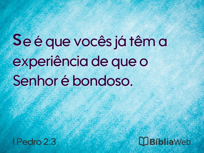 I Pedro 2:3 em imagem para compartilhar