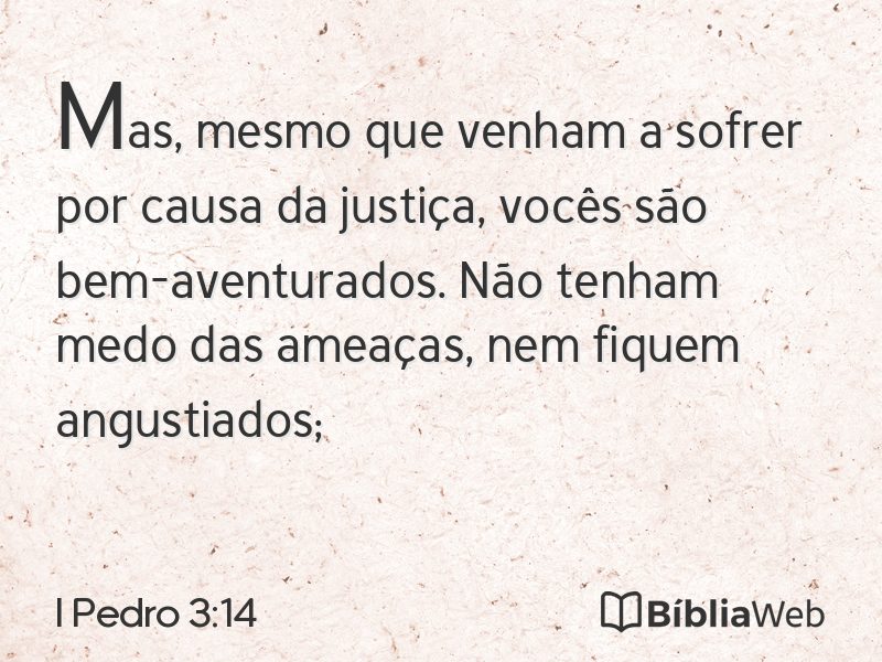 I Pedro 3:14 em imagem para compartilhar
