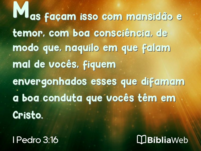 I Pedro 3:16 em imagem para compartilhar