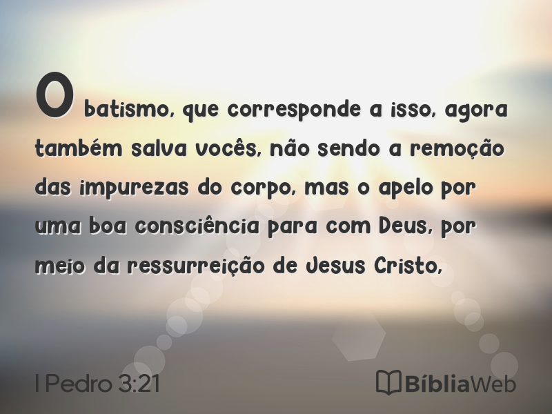 I Pedro 3:21 em imagem para compartilhar